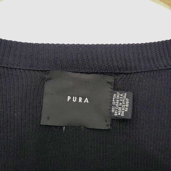 Pura Cardigan Sweater Button Front‎ Oversized Minimalist Relaxed Black Size 1X - Picture 8 of 8